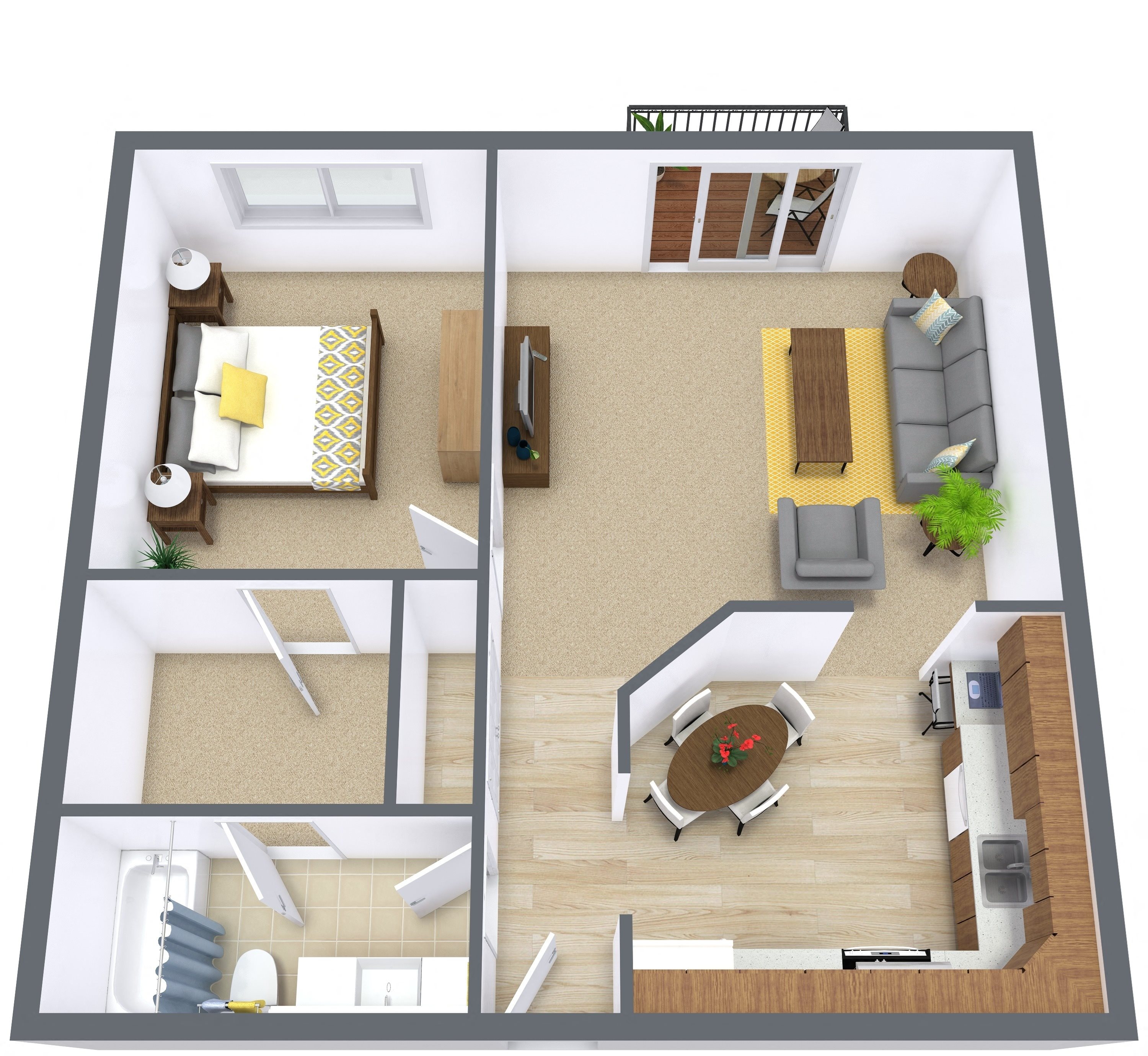 Flickertail I-VI Apartments | One Bedroom | Plan 11B Flickertail I-VI Apartments | One Bedroom | Plan 11B